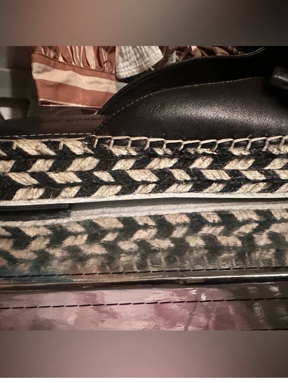 Sigerson Morrison Black Braided Espadrille Slide Mules - Picture 2 of 3